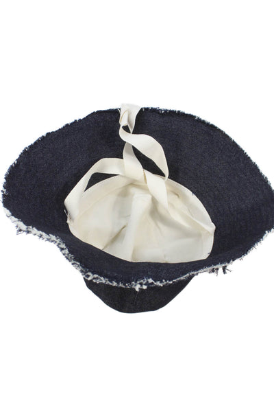 Raffaello Bettini Womens Cotton Denim Braided Detail Bucket Hat Blue Size L