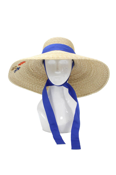 Raffaello Bettini Womens Cotton Denim Braided Detail Bucket Hat Blue Size L