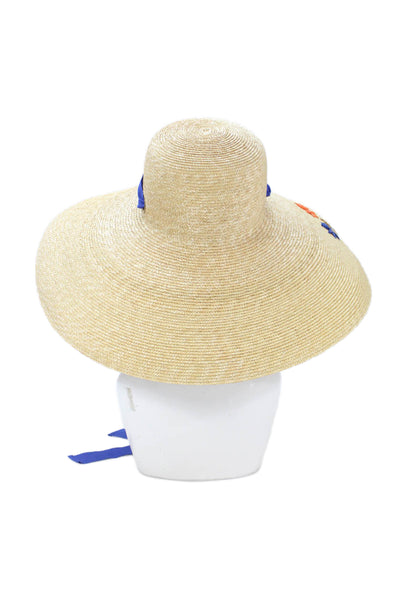 Raffaello Bettini Womens Cotton Denim Braided Detail Bucket Hat Blue Size L