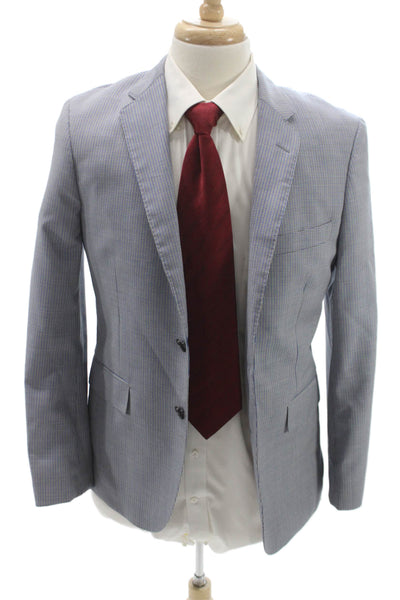 Brooks Brothers Men Checked Wool Blazer Gray Size 40