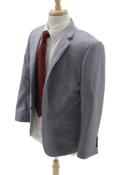 Brooks Brothers Men Checked Wool Blazer Gray Size 40