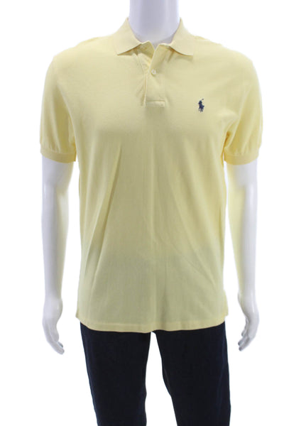 Polo Ralph Lauren Mens Yellow Collared Short Sleeve Polo Shirt Cotton Size S
