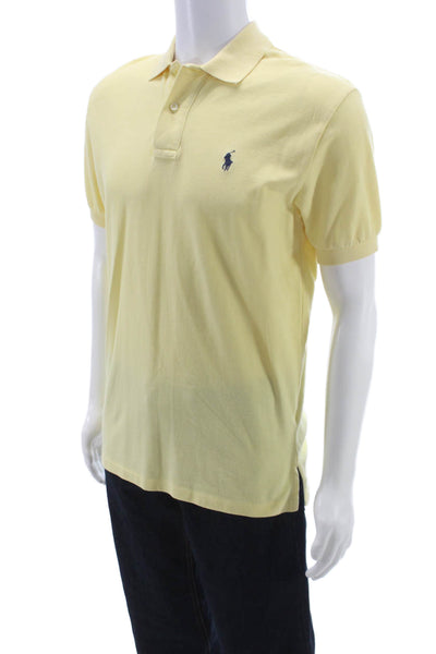 Polo Ralph Lauren Mens Yellow Collared Short Sleeve Polo Shirt Cotton Size S