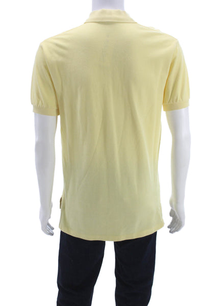Polo Ralph Lauren Mens Yellow Collared Short Sleeve Polo Shirt Cotton Size S