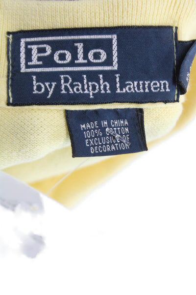 Polo Ralph Lauren Mens Yellow Collared Short Sleeve Polo Shirt Cotton Size S
