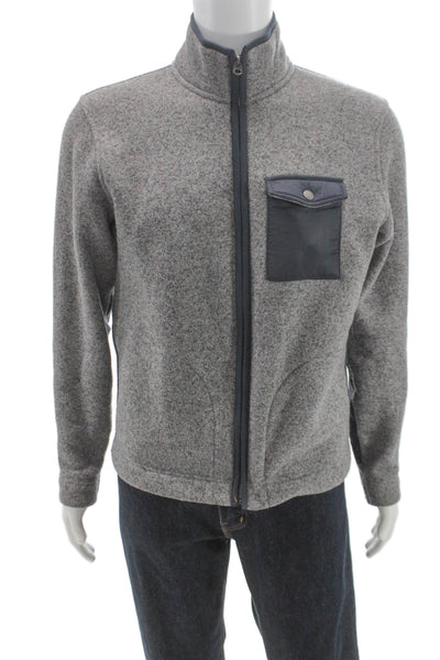 Brooks Brothers Men Basic Jacket Gray Polyester Zip Size M