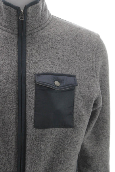 Brooks Brothers Men Basic Jacket Gray Polyester Zip Size M