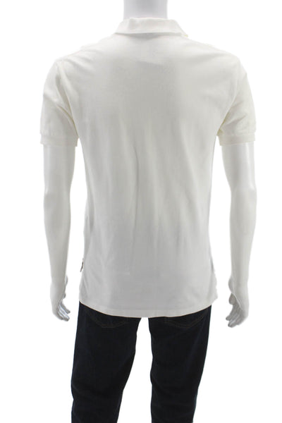 Polo Ralph Lauren Mens White Cotton Short Sleeve Collared Polo Shirt Size S