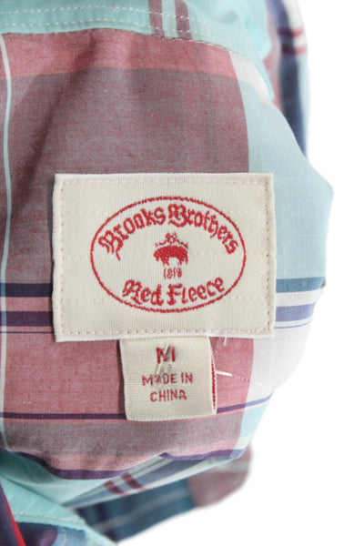 Brooks Brothers Mens Plaid Dress Shirt 100% Cotton Long Sleeve Button-Up Size M