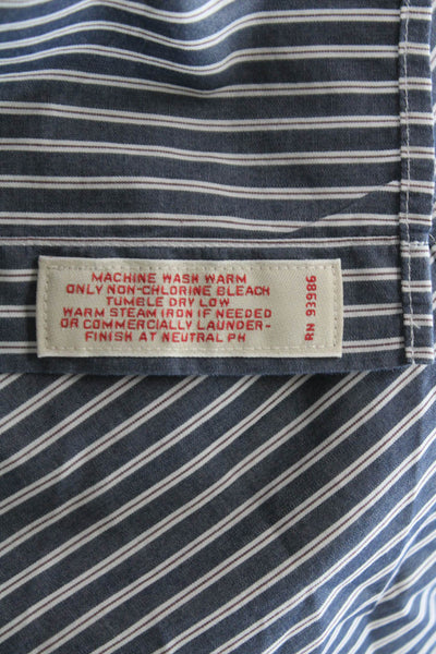 Brooks Brothers Men Dress Shirt Button Blue Striped Cotton Long Sleeve Size S
