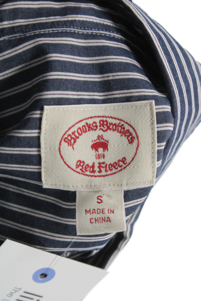 Brooks Brothers Men Dress Shirt Button Blue Striped Cotton Long Sleeve Size S