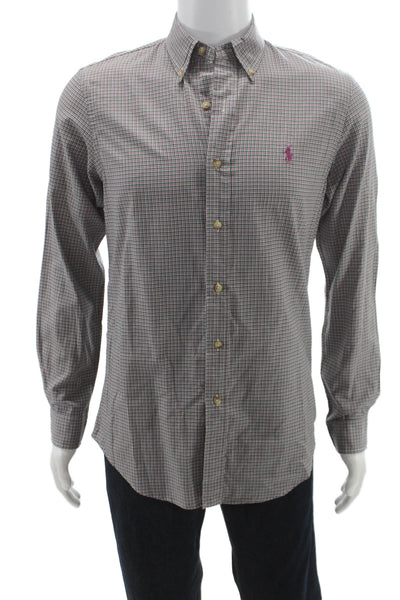 Ralph Lauren Blue Label Mens Plaid Cotton Button Up Shirt Multicolor Size S