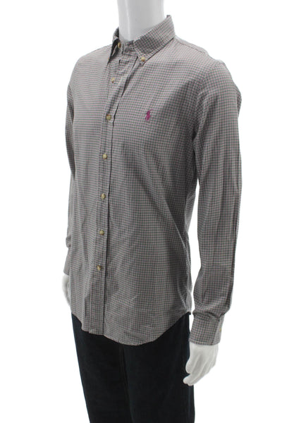 Ralph Lauren Blue Label Mens Plaid Cotton Button Up Shirt Multicolor Size S