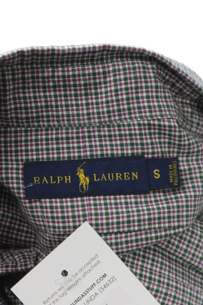 Ralph Lauren Blue Label Mens Plaid Cotton Button Up Shirt Multicolor Size S