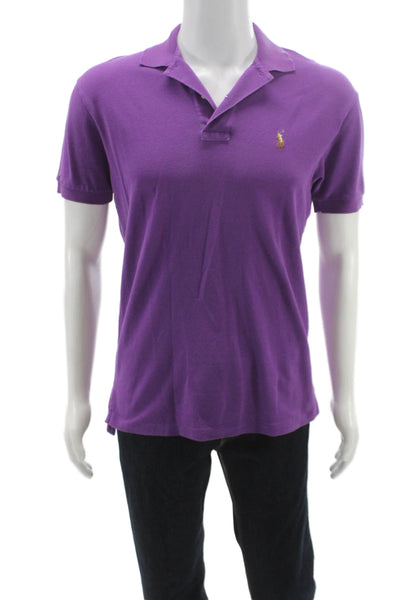 Polo Ralph Lauren Mens Purple Pima Cotton Polo Shirt Short Sleeve Size S