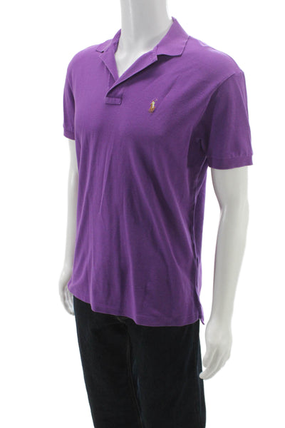 Polo Ralph Lauren Mens Purple Pima Cotton Polo Shirt Short Sleeve Size S