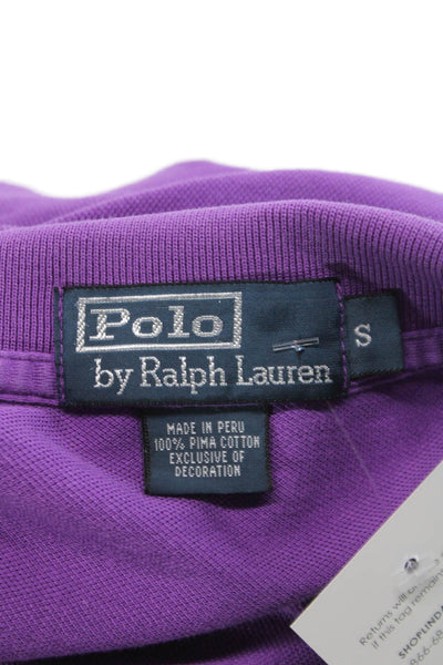 Polo Ralph Lauren Mens Purple Pima Cotton Polo Shirt Short Sleeve Size S