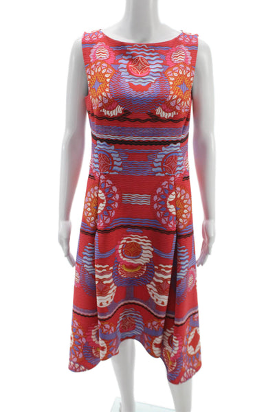PETER PILOTTO Women Fit & Flare Dress Multicolor Geometric Polyester Size 10