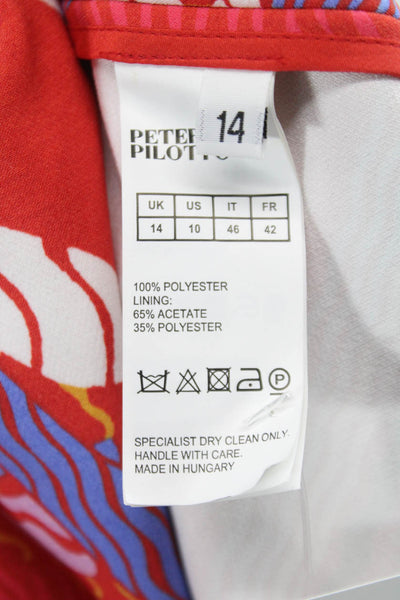 PETER PILOTTO Women Fit & Flare Dress Multicolor Geometric Polyester Size 10