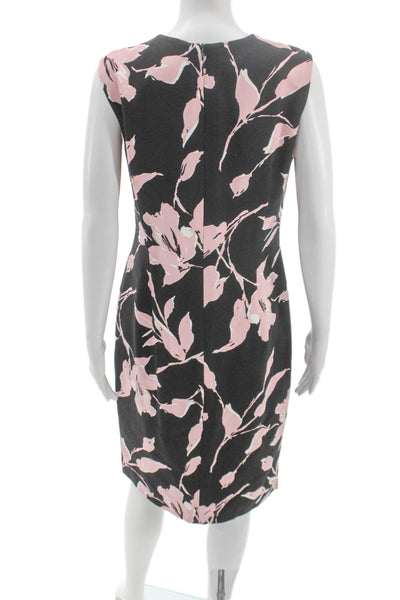 Escada Women Sheath Floral Black Viscose Dress Size 40