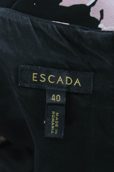 Escada Women Sheath Floral Black Viscose Dress Size 40