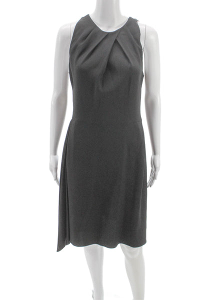 Vera Wang Womens Sheath Dress Gray Silk Sleeveless Knee Length Size 10