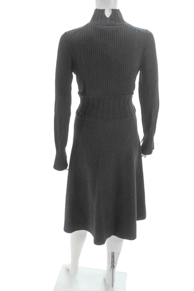 Dorothee Schumacher Women Sweater Dress Gray Virgin Wool Turtleneck Size 3