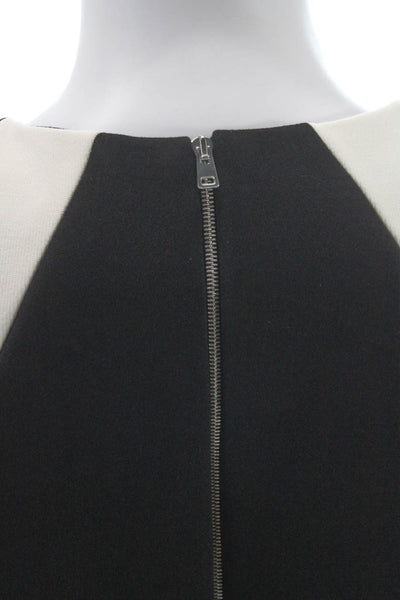 Victoria Beckham Womens Sheath Dress Black Short Sleeve Midi Size 10