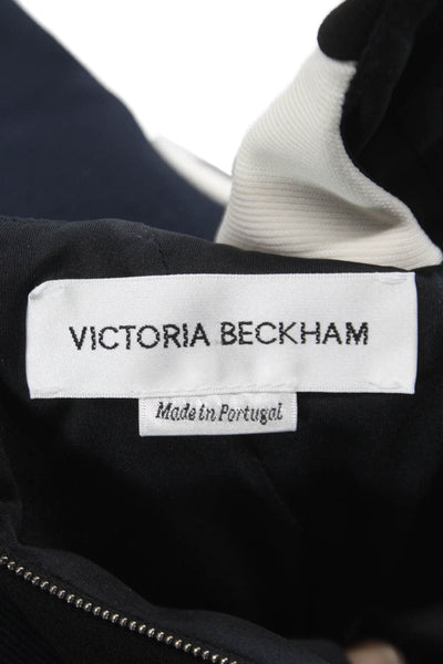 Victoria Beckham Womens Sheath Dress Black Short Sleeve Midi Size 10