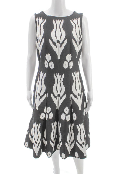 Oscar de la Renta Women A-Line Dress Black Sleeveless Round Neck Maxi Size 10