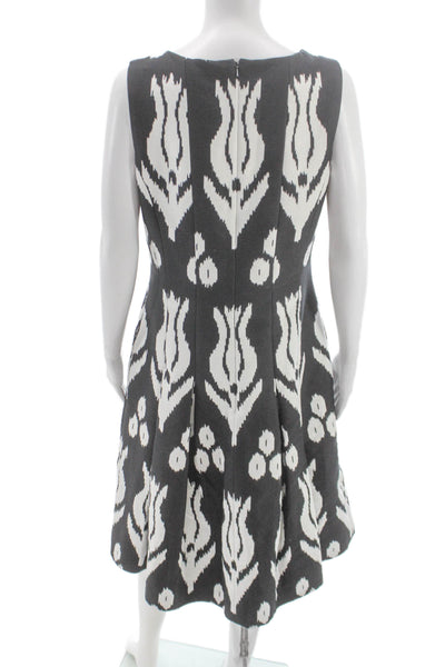 Oscar de la Renta Women A-Line Dress Black Sleeveless Round Neck Maxi Size 10