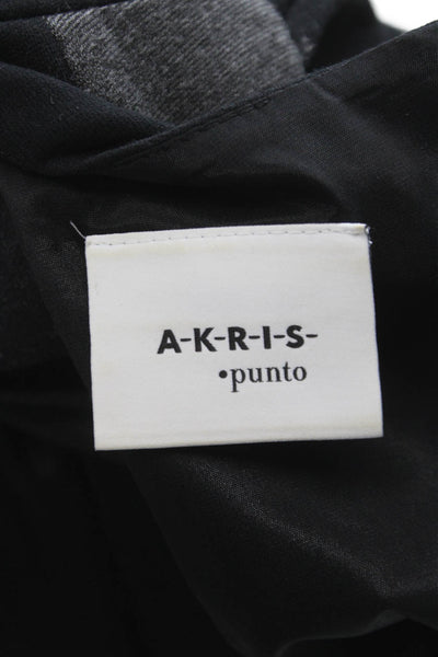 Akris Punto Women Sheath Dress Gray Colorblock Sleeveless Viscose Size 8