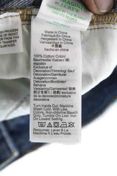 J Crew Womens Straight Jeans Blue High Rise Cotton Button Fly Size 26P