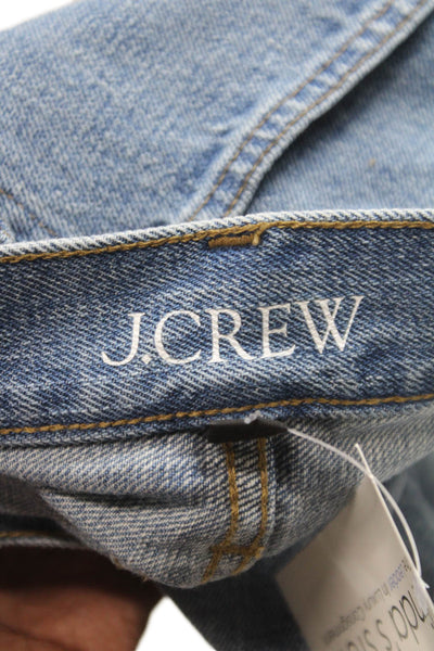 J Crew Womens Straight Jeans Blue High Rise Cotton Button Fly Size 26P