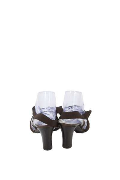 Bruno Magli Womens Slingback Slip-On Heeled Sandals Brown Size 10.5