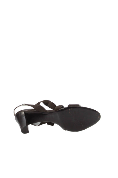 Bruno Magli Womens Slingback Slip-On Heeled Sandals Brown Size 10.5