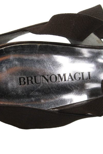 Bruno Magli Womens Slingback Slip-On Heeled Sandals Brown Size 10.5