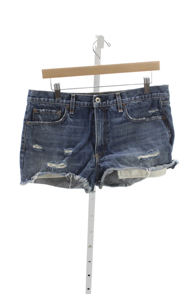Rag & Bone Women Cut-Off Blue Cotton Shorts Size 30