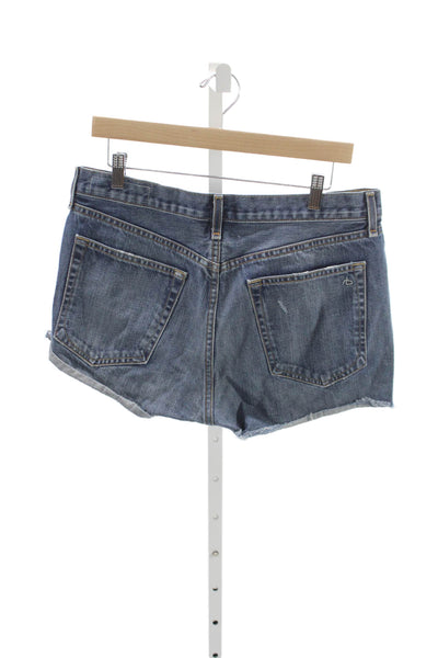 Rag & Bone Women Cut-Off Blue Cotton Shorts Size 30