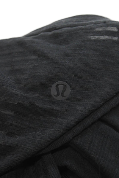 Lululemon Womens Cropped Striped Black T-Shirt Short Sleeve Size 8