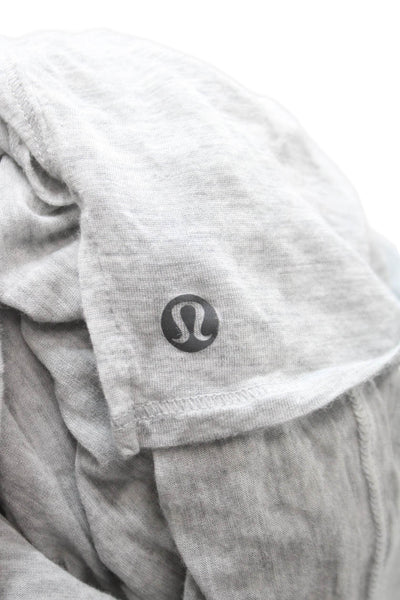 Lululemon Women Basic Scoop Neck Knit T-Shirt Gray Short Sleeve Size 8