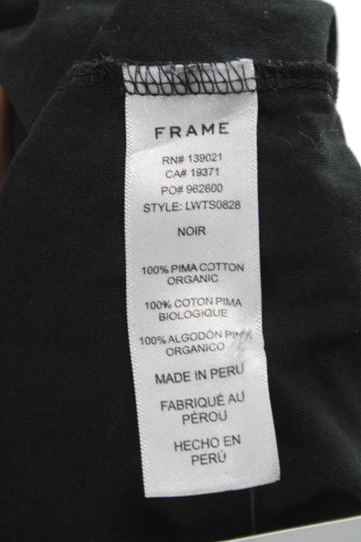 Frame Women Petite Sleeveless Basic Tank Black Pima Cotton Round Neck Size S