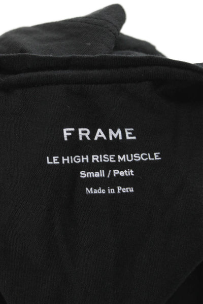 Frame Women Petite Sleeveless Basic Tank Black Pima Cotton Round Neck Size S