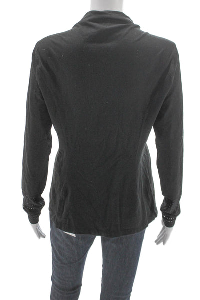 Beyond Yoga Women Black Track Jacket Mock Neck Zip Size M