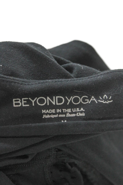 Beyond Yoga Women Black Track Jacket Mock Neck Zip Size M