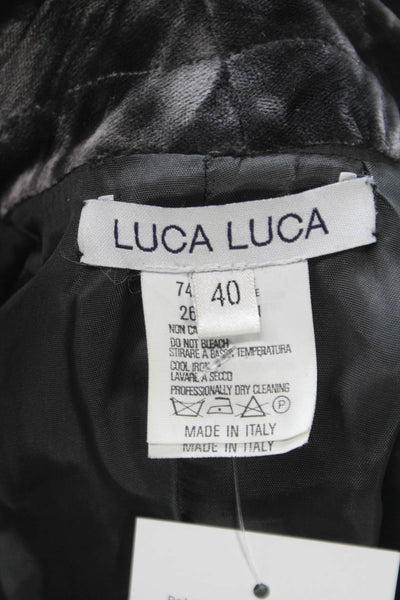 Luca Luca Women Basic Jacket Gray Velvet Button Long Sleeve Size 40