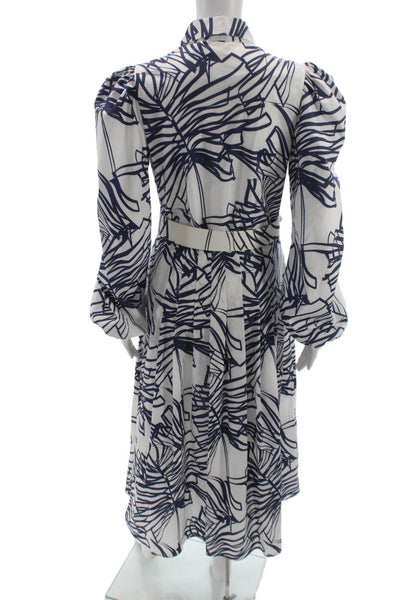 Paola Zuin Women Shirt Dress White Long Sleeve Mid Calf Size 40