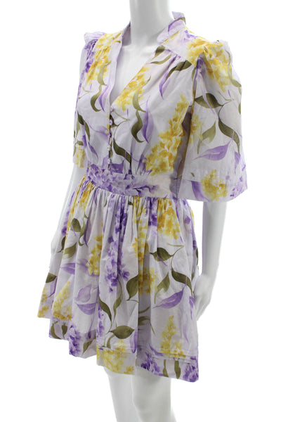 Paola Zuin Women Fit & Flare Dress Multicolor Cotton Collared Button Size 40