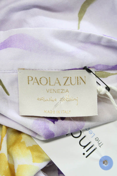 Paola Zuin Women Fit & Flare Dress Multicolor Cotton Collared Button Size 40