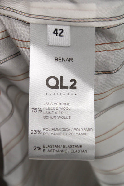 QL2 Unisex Adults Brown V Neck Sleeveless Vest Fleece Wool Size 42